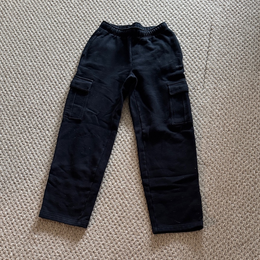 TNA Black Straight-Leg Cargo Sweatpants